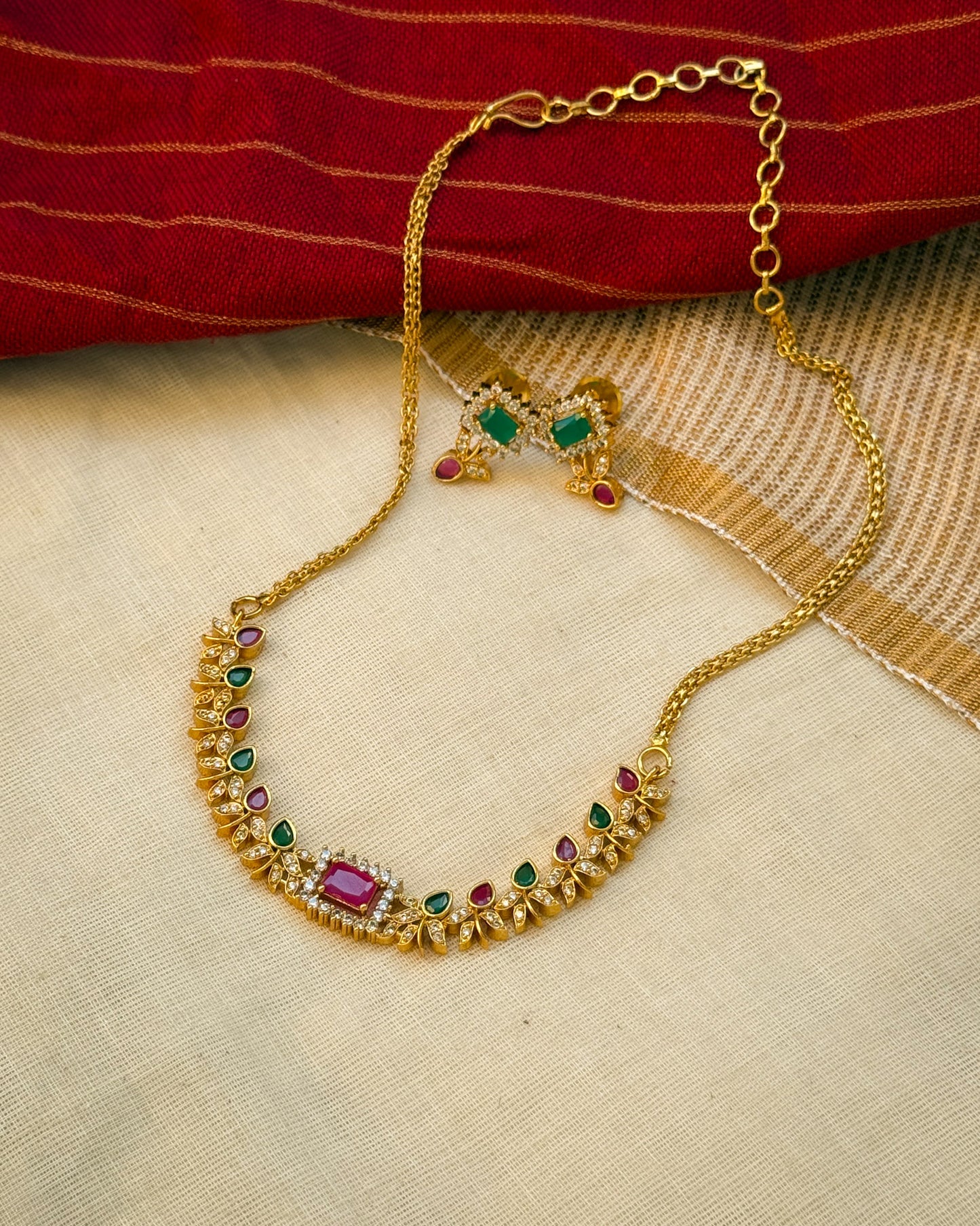 Semi Precious Stone Simple Necklace