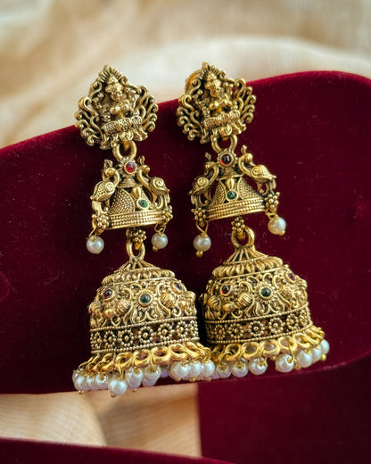 Temple Lakshmi Jhumkas