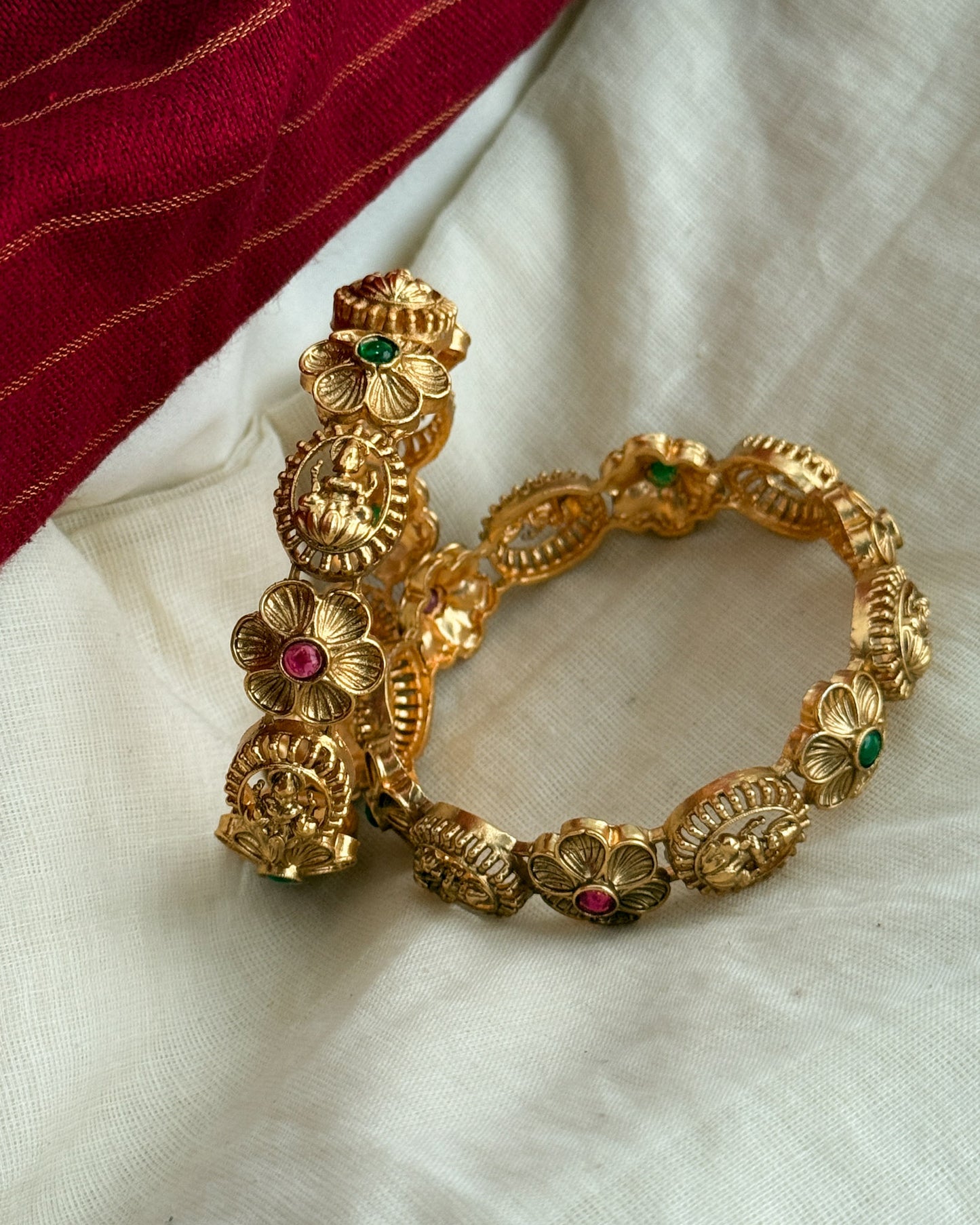 Temple Floral Lakshmi Bangle-AB007