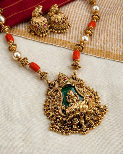 Coral Pearl Lakshmi Haaram-AH023