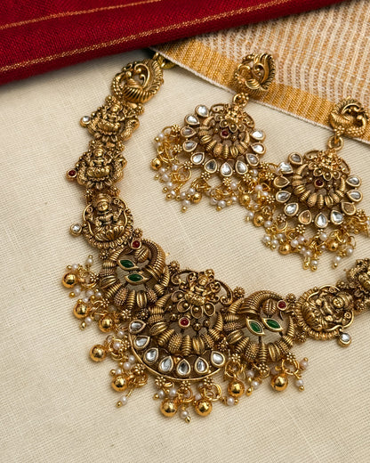 Mahalakshmi Mayura Kundan Necklace-AN090