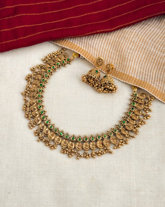 Greenstone Gungroo Coin Necklace-AN105