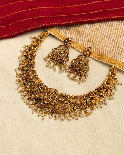 Royal Temple Lakshmi Necklace-AN088