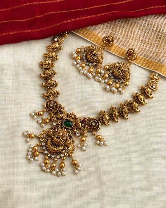 Temple Nakshi Necklace-AN086